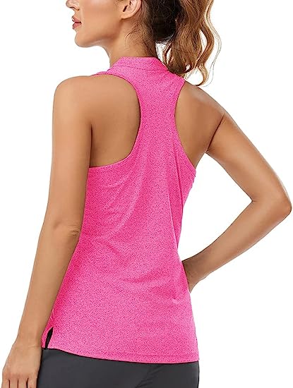 Women Racerback Sleeveless Golf Polo Shirts +Tennis Running Tank Tops - morefiz