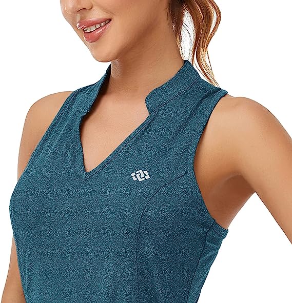 Women Racerback Sleeveless Golf Polo Shirts +Tennis Running Tank Tops - morefiz