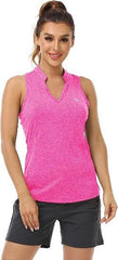 Women Racerback Sleeveless Golf Polo Shirts +Tennis Running Tank Tops - morefiz