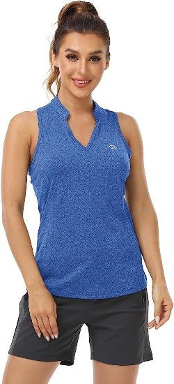 Women Racerback Sleeveless Golf Polo Shirts +Tennis Running Tank Tops - morefiz