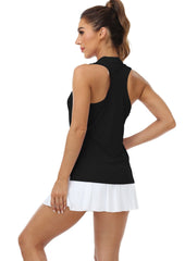 Women Racerback Sleeveless Golf Polo Shirts +Tennis Running Tank Tops - morefiz