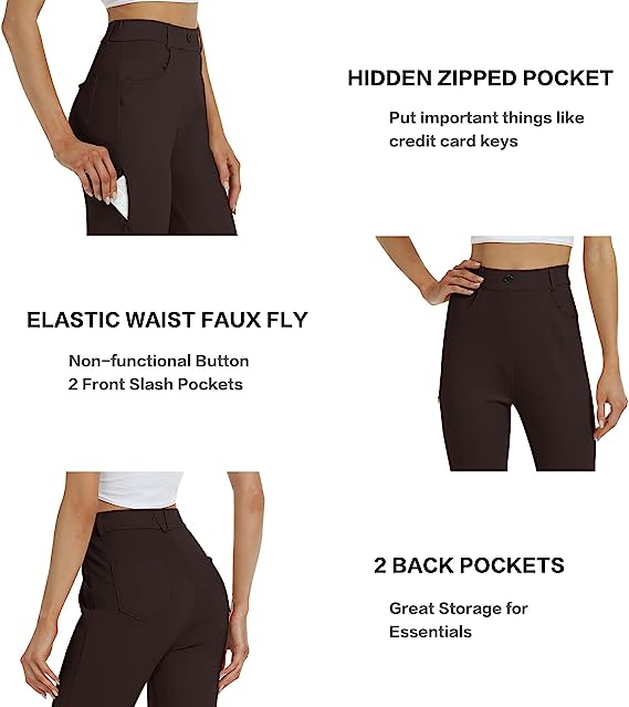 Women Slacks Pants Business Casual Yoga Dress Pants - morefiz