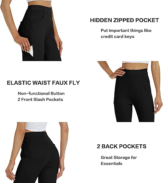 Women Slacks Pants Business Casual Yoga Dress Pants - morefiz