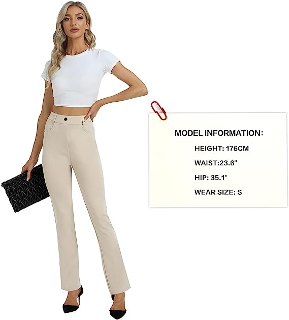 Women Slacks Pants Business Casual Yoga Dress Pants - morefiz