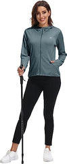 Women's Full Zip UPF 50+ Sun Protection Jacket Hoodie Lightweight Camo Hiking Shirt - morefiz