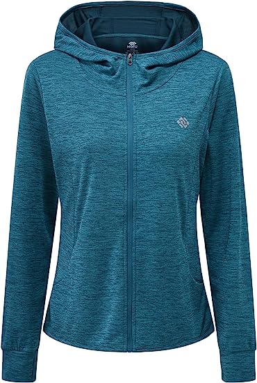 Women's Full Zip UPF 50+ Sun Protection Jacket Hoodie Lightweight Camo Hiking Shirt - morefiz