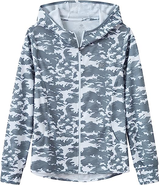 Women's Full Zip UPF 50+ Sun Protection Jacket Hoodie Lightweight Camo Hiking Shirt - morefiz