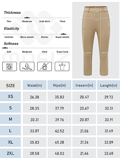 Women's Golf Capri Pants Stretch Slim Business Casual Pants Straight Leg Yoga Dress Pants - morefiz