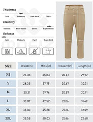 Women's Golf Capri Pants Stretch Slim Business Casual Pants Straight Leg Yoga Dress Pants - morefiz