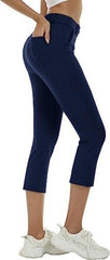 Women's Golf Capri Pants Stretch Slim Business Casual Pants Straight Leg Yoga Dress Pants - morefiz