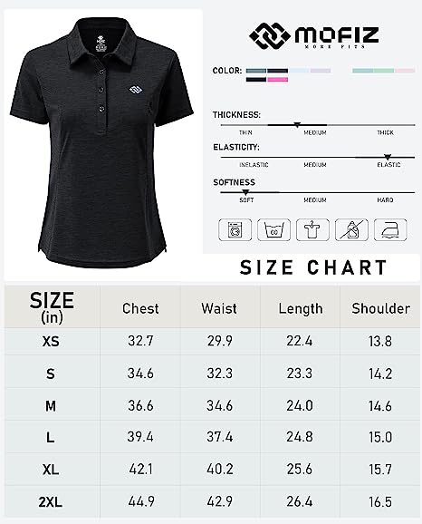 Women's Golf Polo Shirts Short Sleeve Tennis Shirts Athletic Tops - morefiz