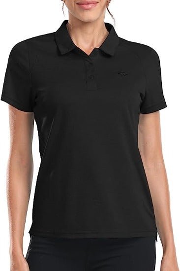 Womens Golf Polo Shirts Tops with Hem Slightly Slit - morefiz