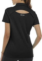 Womens Golf Polo Shirts Tops with Hem Slightly Slit - morefiz