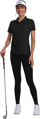 Womens Golf Polo Shirts Tops with Hem Slightly Slit - morefiz