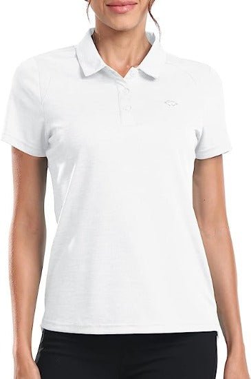 Womens Golf Polo Shirts Tops with Hem Slightly Slit - morefiz