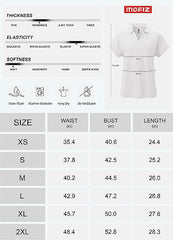 Women's Golf Polo Shirts V Neck Collared Short Sleeve Sport Top UPF50+ - morefiz