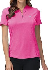 Womens Polo Golf Shirts Short Sleeve 1/4 Zip Pullover Collarless UPF50+ - morefiz