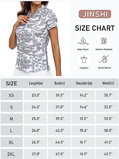 Womens Polo Golf Shirts Short Sleeve 1/4 Zip Pullover Collarless UPF50+ - morefiz