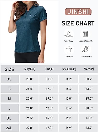 Womens Polo Golf Shirts Short Sleeve 1/4 Zip Pullover Collarless UPF50+ - morefiz