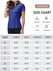 Womens Polo Golf Shirts Short Sleeve 1/4 Zip Pullover Collarless UPF50+ - morefiz