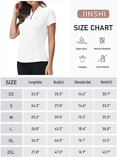 Womens Polo Golf Shirts Short Sleeve 1/4 Zip Pullover Collarless UPF50+ - morefiz