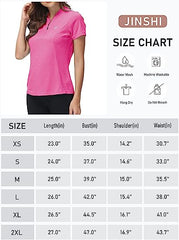 Womens Polo Golf Shirts Short Sleeve 1/4 Zip Pullover Collarless UPF50+ - morefiz