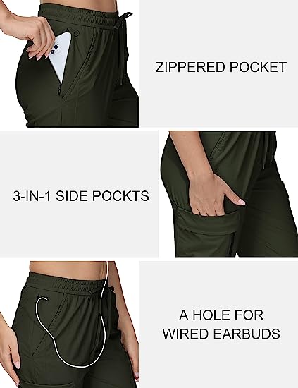 Women's quick-drying waterproof outdoor sports cargo pants - morefiz