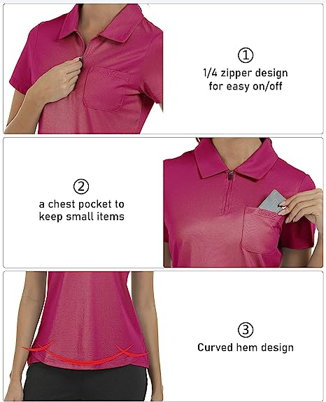 Women's Short-Sleeve Polo Golf Quick Dry Athletic Shirts - morefiz