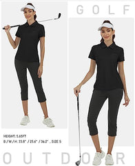 Women's Short-Sleeve Polo Golf Quick Dry Athletic Shirts - morefiz