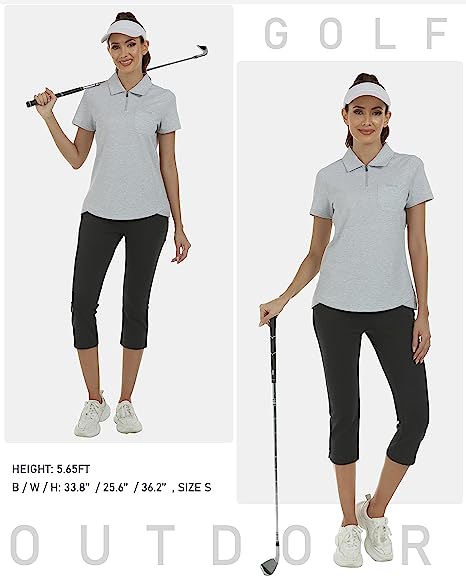 Women's Short-Sleeve Polo Golf Quick Dry Athletic Shirts - morefiz