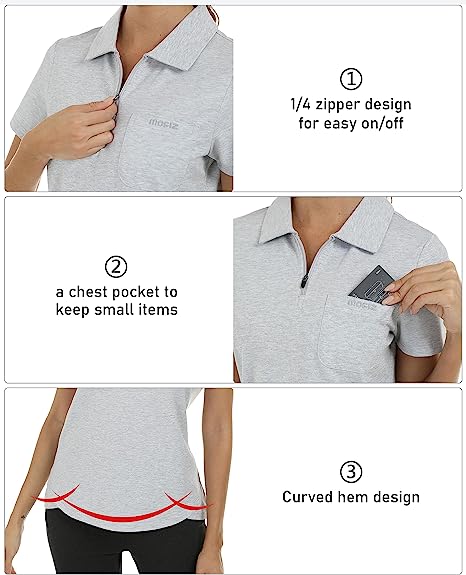 Women's Short-Sleeve Polo Golf Quick Dry Athletic Shirts - morefiz