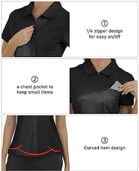 Women's Short-Sleeve Polo Golf Quick Dry Athletic Shirts - morefiz