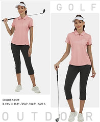 Women's Short-Sleeve Polo Golf Quick Dry Athletic Shirts - morefiz