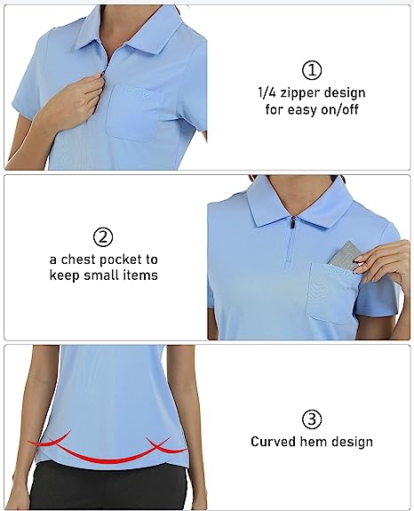 Women's Short-Sleeve Polo Golf Quick Dry Athletic Shirts - morefiz