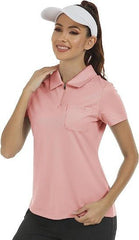 Women's Short-Sleeve Polo Golf Quick Dry Athletic Shirts - morefiz