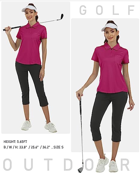 Women's Short-Sleeve Polo Golf Quick Dry Athletic Shirts - morefiz