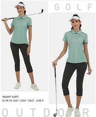 Women's Short-Sleeve Polo Golf Quick Dry Athletic Shirts - morefiz