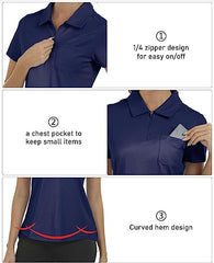 Women's Short-Sleeve Polo Golf Quick Dry Athletic Shirts - morefiz