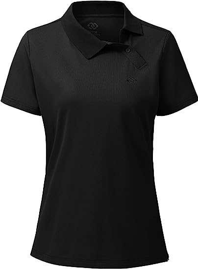 Womens Slanted Placket Lapel Buttons Golf Shirts - morefiz