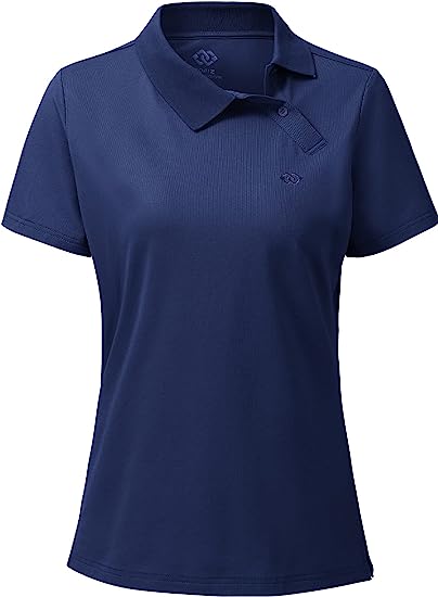 Womens Slanted Placket Lapel Buttons Golf Shirts - morefiz