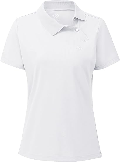 Womens Slanted Placket Lapel Buttons Golf Shirts - morefiz