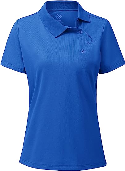 Womens Slanted Placket Lapel Buttons Golf Shirts - morefiz