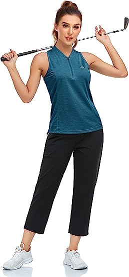 Women's sleeveless golf tennis shirt Quick drying sports T-shirt - morefiz