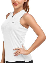 Women's sleeveless golf tennis shirt Quick drying sports T-shirt - morefiz