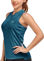 Women's sleeveless golf tennis shirt Quick drying sports T-shirt - morefiz