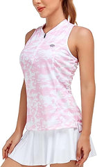 Women's sleeveless golf tennis shirt Quick drying sports T-shirt - morefiz