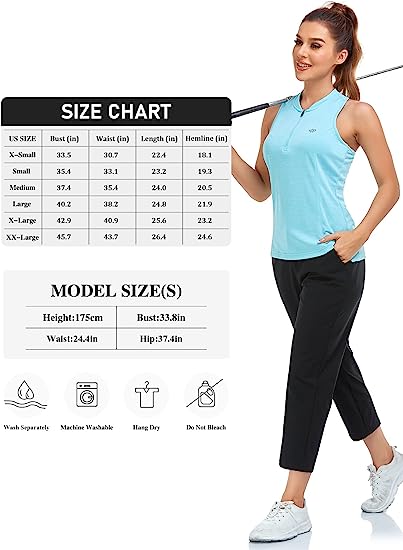 Women's sleeveless golf tennis shirt Quick drying sports T-shirt - morefiz