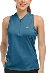 Women's sleeveless golf tennis shirt Quick drying sports T-shirt - morefiz