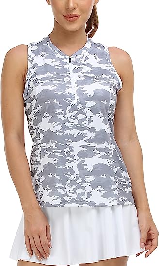 Women's sleeveless golf tennis shirt Quick drying sports T-shirt - morefiz