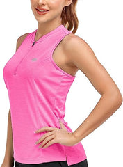 Women's sleeveless golf tennis shirt Quick drying sports T-shirt - morefiz